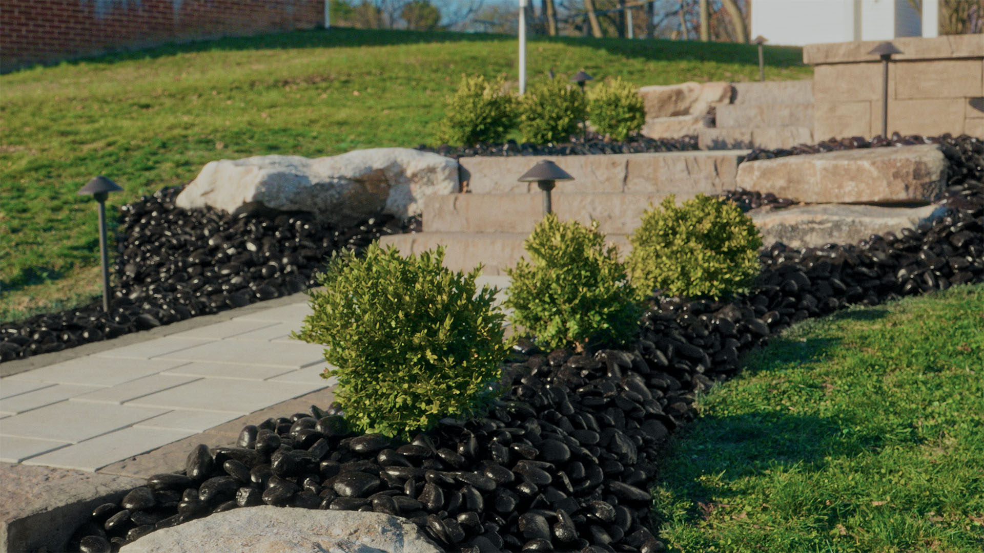 Beautiful gravel landscaping